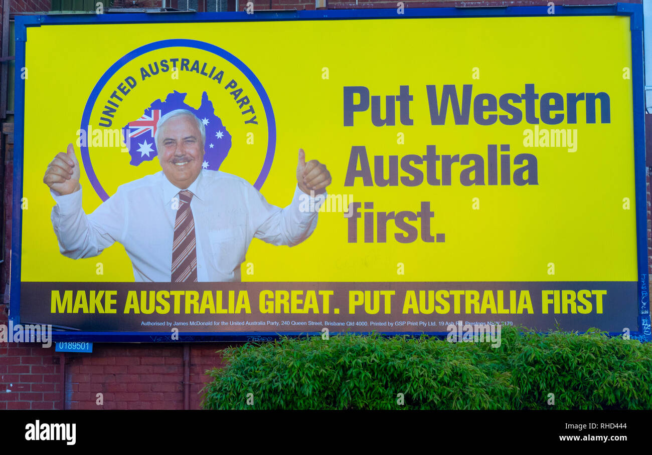 Billboard political advertising for billionaire Clive Palmer and the