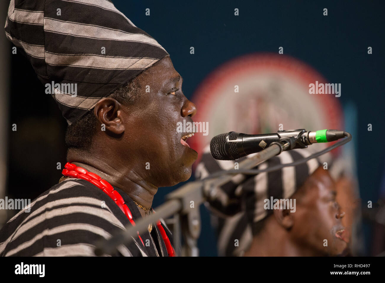 Benin man in traditional clothing hi-res stock photography and images