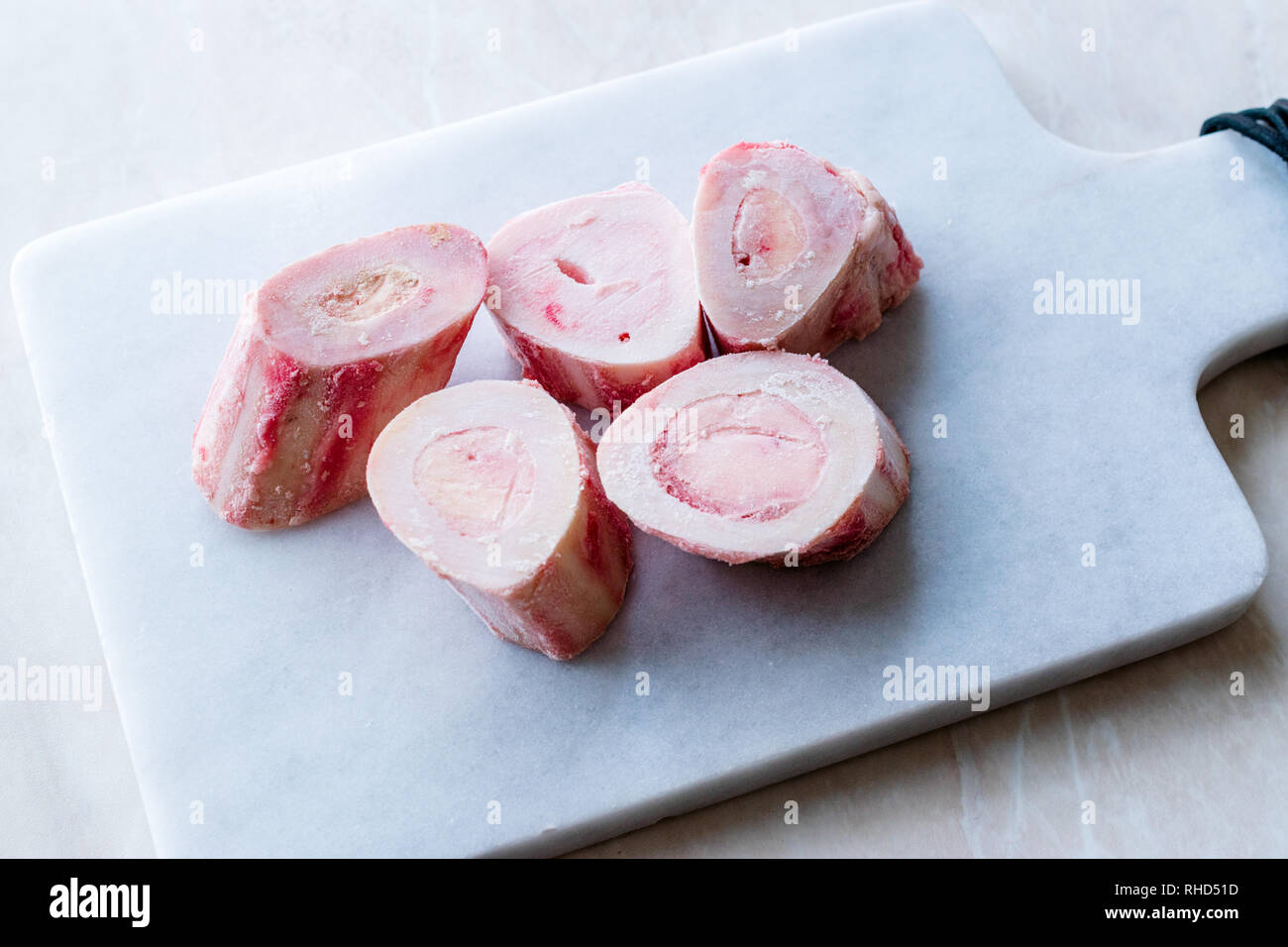 Raw Frozen Veal Bones on Marble Board. Organic Food Stock Photo Alamy