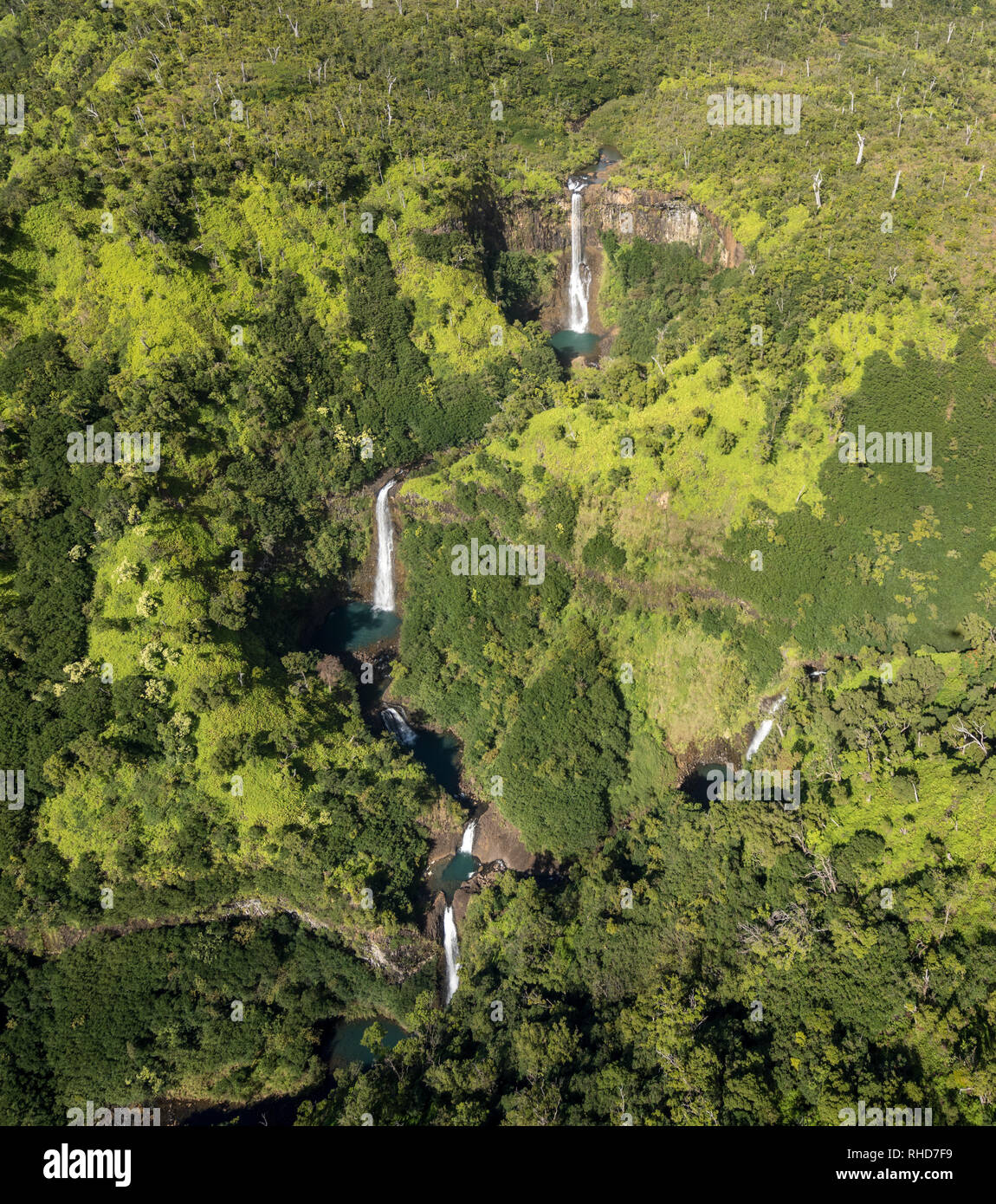 Garden Island of Kauai from helicopter tour Stock Photo