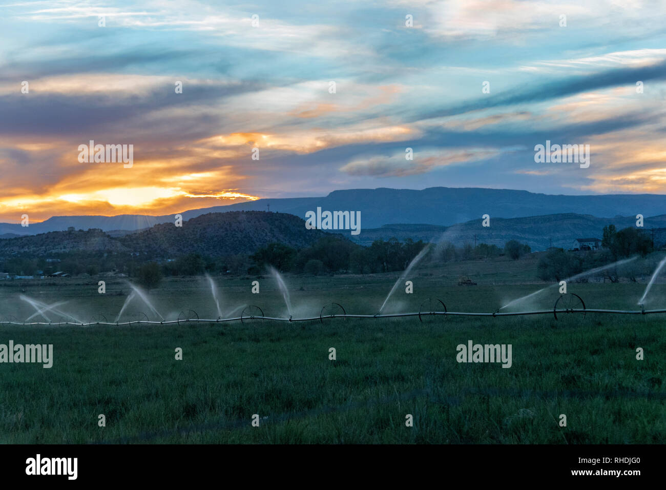 Irrigation system on farm field in southwest, USA Stock Photo Alamy