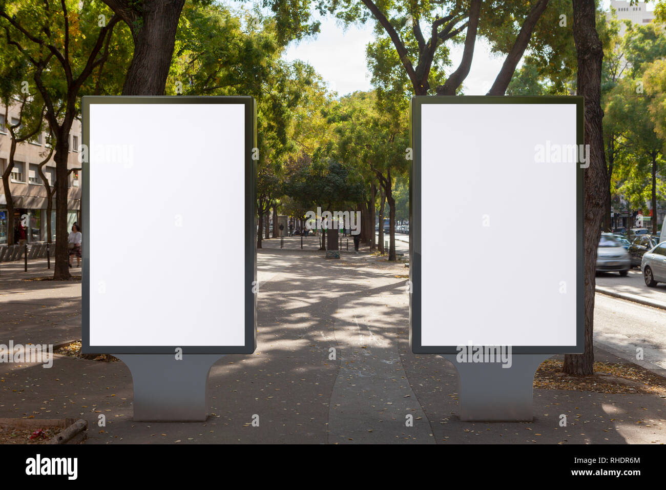 Blank street billboard poster stand Stock Photo - Alamy