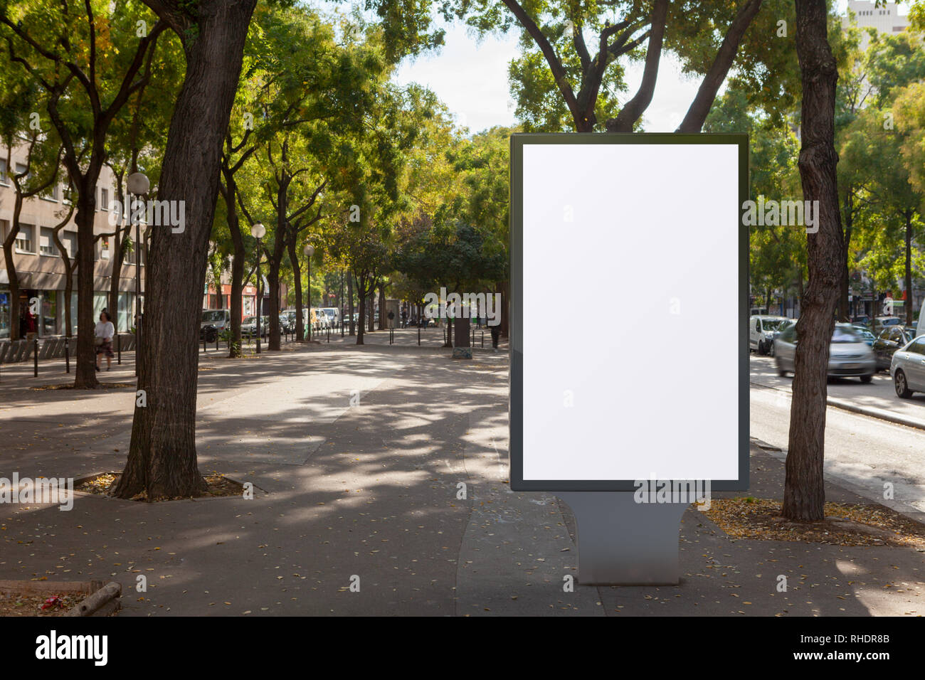 Blank street billboard poster stand Stock Photo - Alamy
