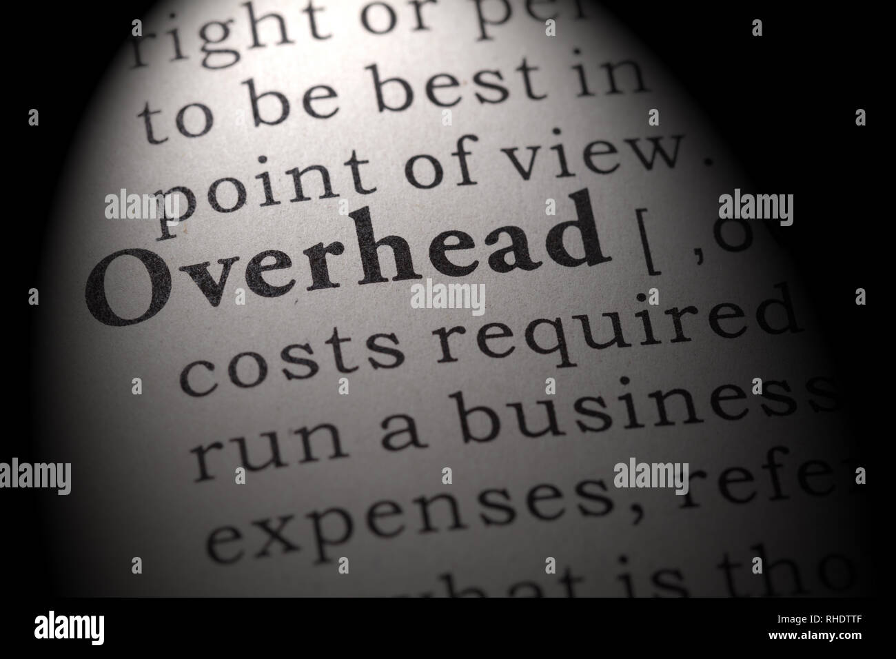 Fake Dictionary, Dictionary definition of the word overhead. including