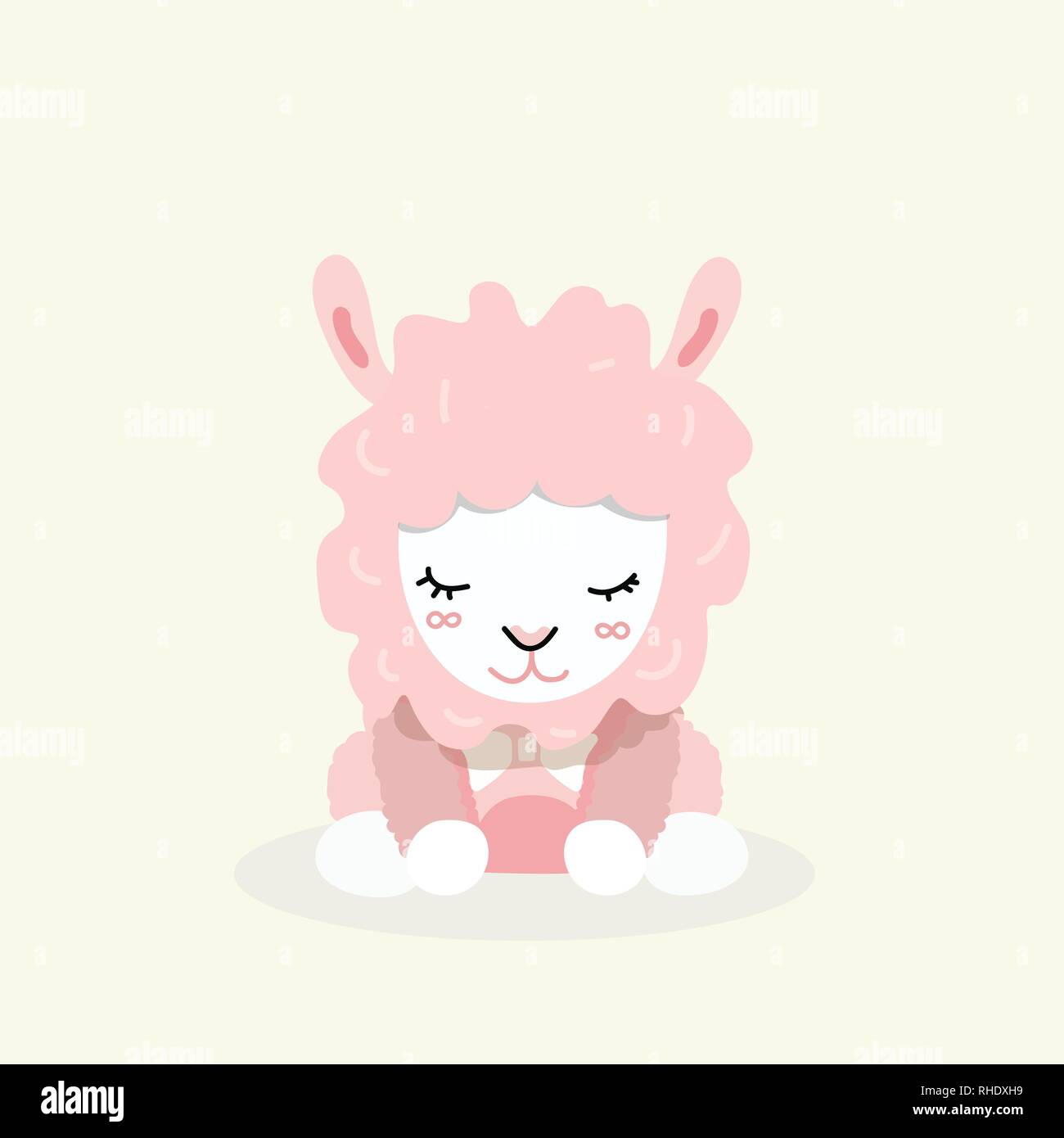 Cute sheep in flat style. Stock Vector