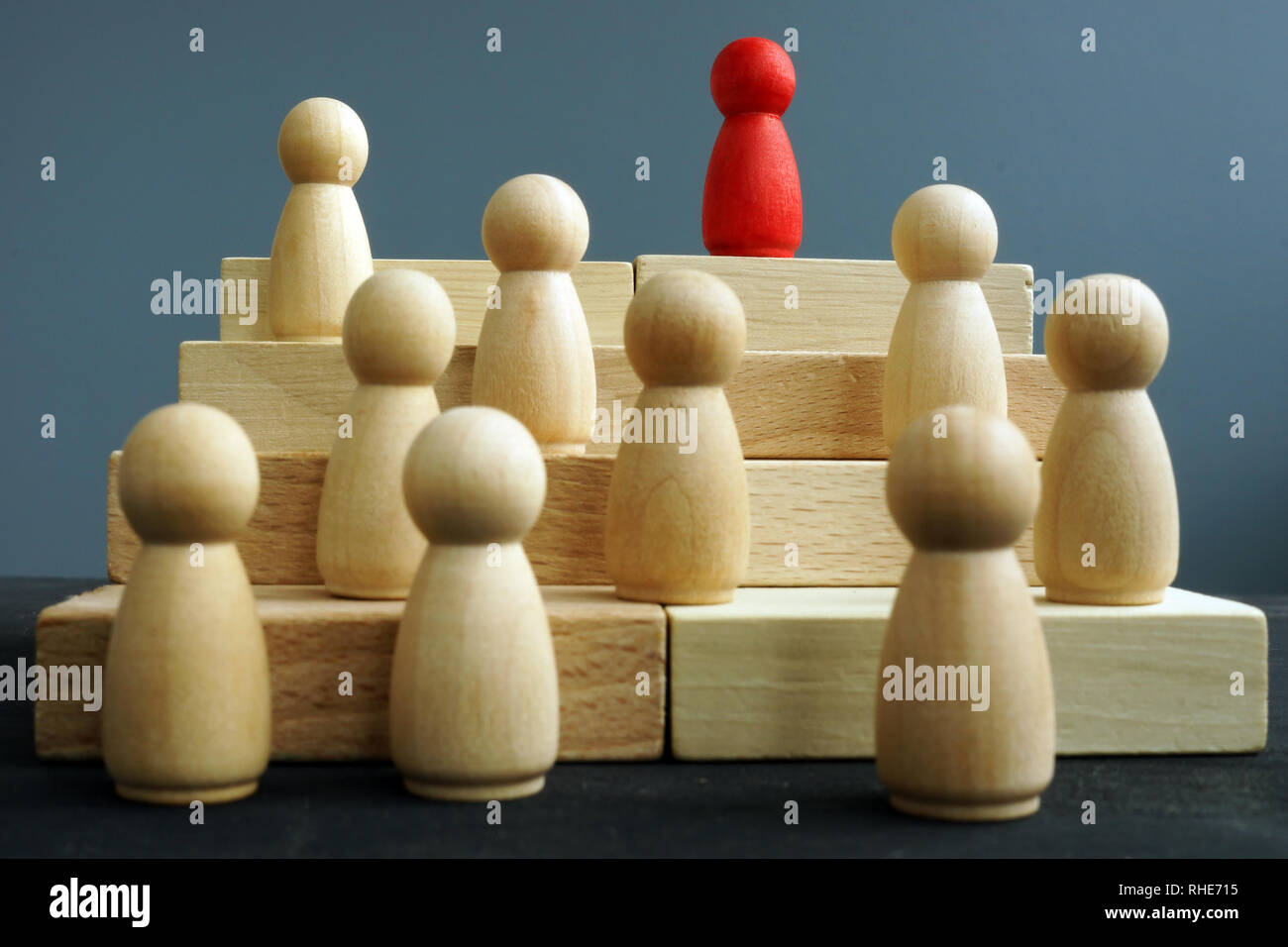 Winner on a career ladder. Success and win in competition. Stock Photo