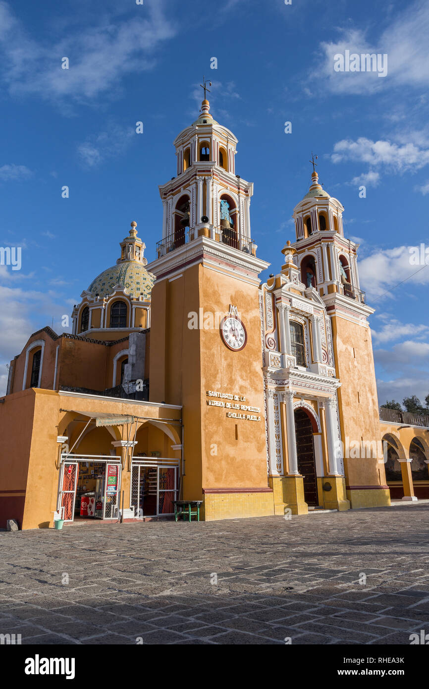 Santuario de Nuestra Señora de los Remedios, Cholula, Puebla, Mexico Stock Photo