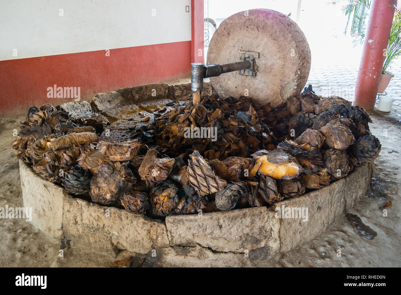 Making Mezcal in Mexico, traditional craft Stock Photo