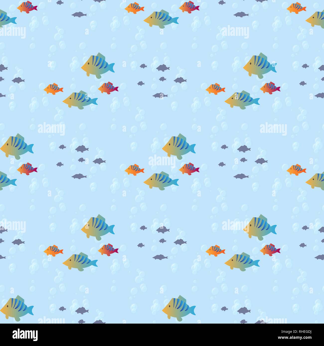 Seamless pattern with tropical fish on a blue background 10 eps Stock ...