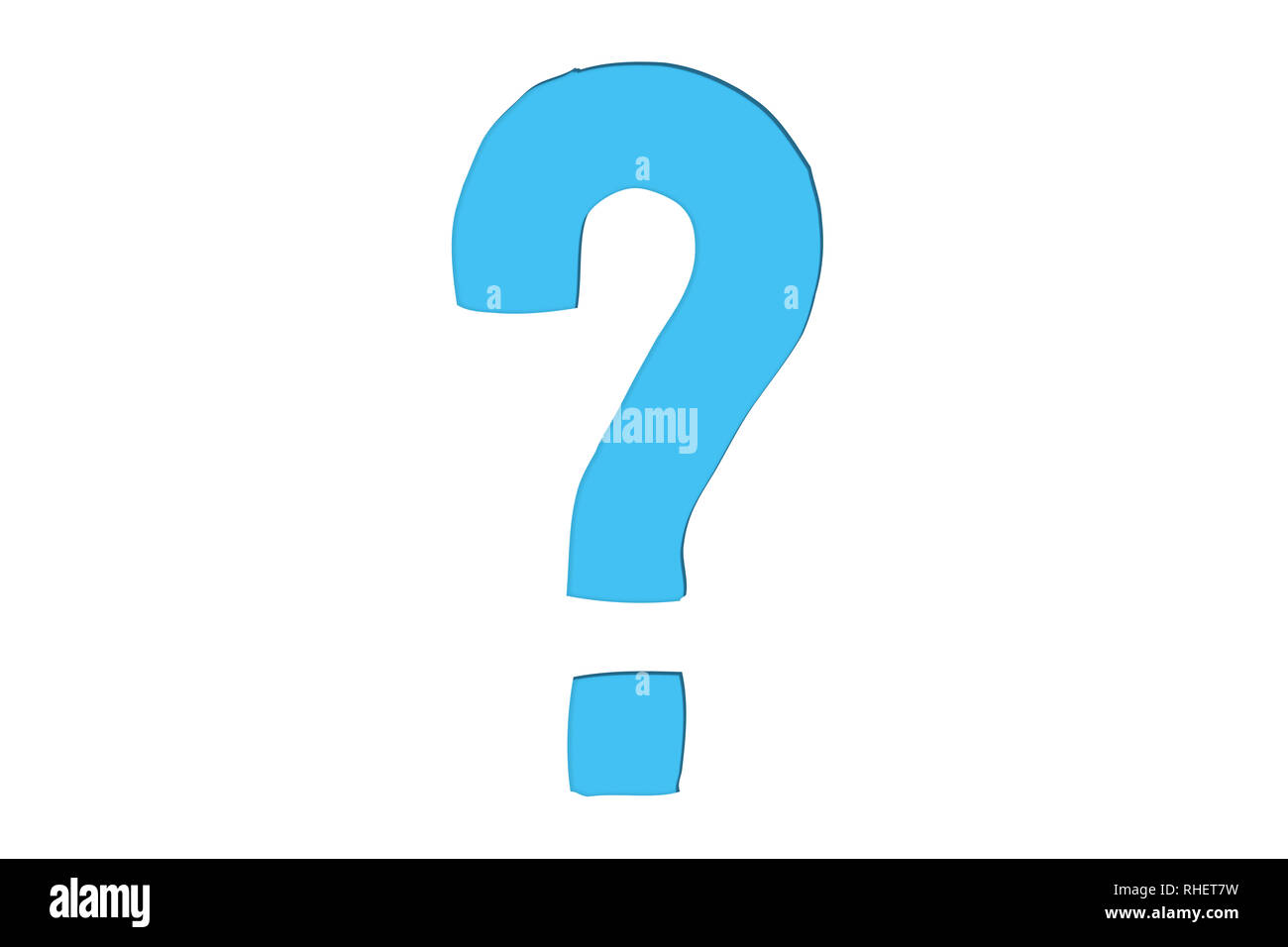 Question mark sign symbol in minimalist design as light blue colour cut out  isolated on white background. Concept for FAQ (Frequently Asked Questions  Stock Photo - Alamy