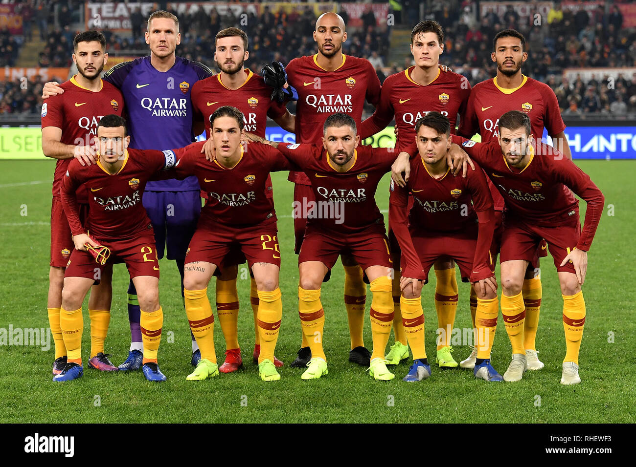 Mandag Brandy Måling AS Roma team line-up ahead the Serie A 2018/2019 football match between AS  Roma and FC Internazionale at stadio Olimpico, Roma, December, 2, 2018 Fo  Stock Photo - Alamy