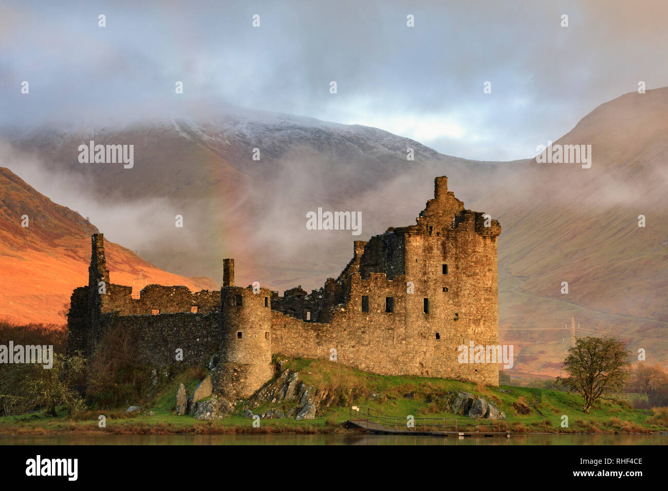 A close up of Kilchurn Castle on Loch Awe. Stock Photo