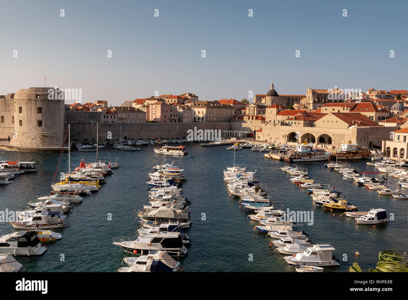 A view of the port in Dubrovnik's old city Stock Photo