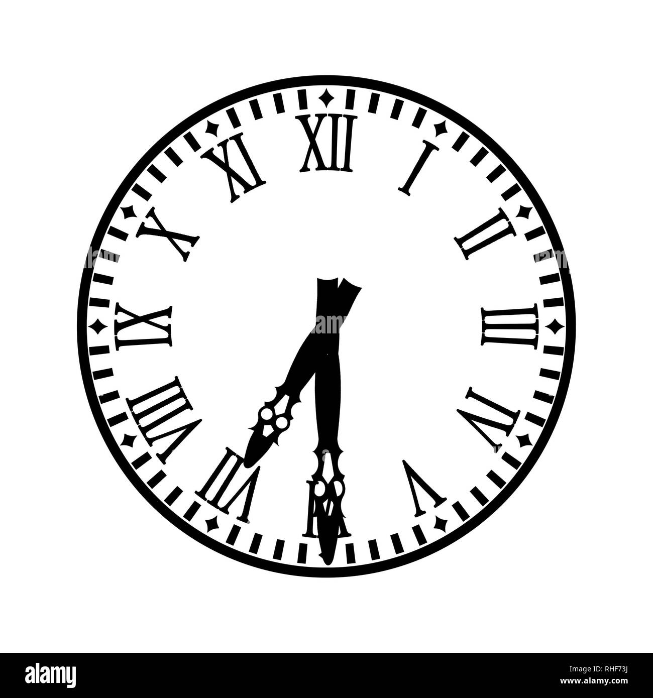 Clock with hour indicator and minute indicator Stock Photo