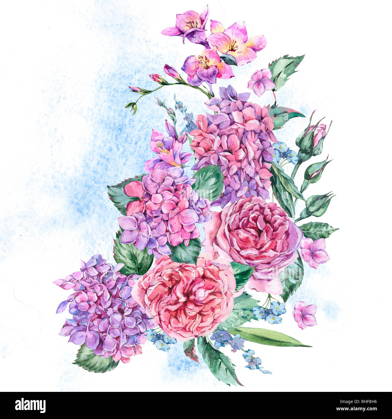 summer watercolor vintage floral