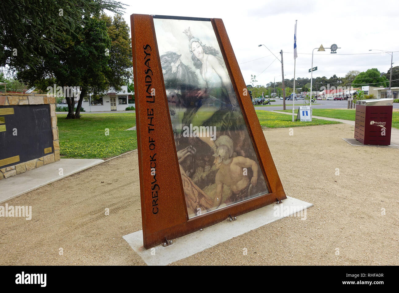 A park sign in Creswick, Victoria honouring the contributions of the ...