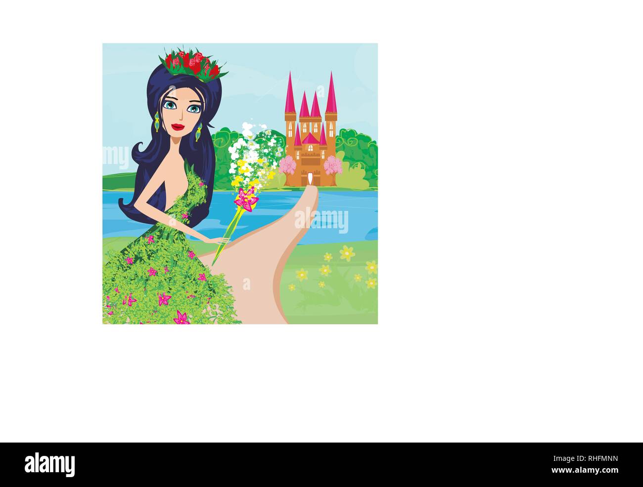 beautiful floral fairy Stock Vector