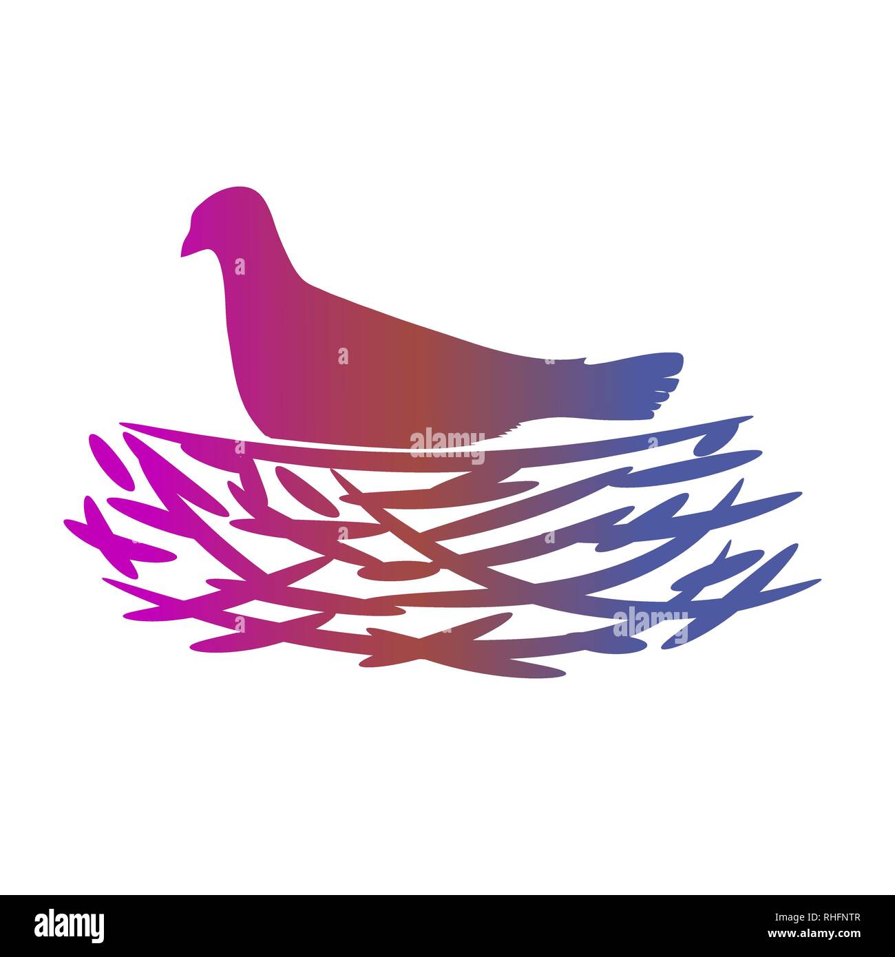 Nest and Birds Icon Stock Vector Image & Art - Alamy