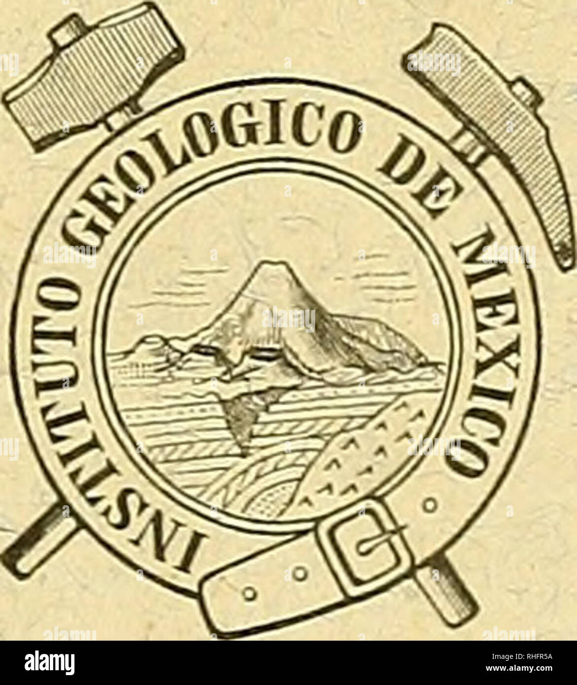 . Boletín del Instituto Geológico de México. Geology; Geology; Paleontology. SECRETARIA DE FOMEXTO, COLONIZACIÓN É INDUSTRIA. B O L IB T IIST INSIITCI» GiOLÓGICI DI MÉIICI) NUMS. 7, 8 y 9. EL MINERAL DE PACHUCA.. MÉXICO OFICINA TIP. DE LA SECRETARIA DE FOMENTO Calle de San Andrés numero 15. 1897. Please note that these images are extracted from scanned page images that may have been digitally enhanced for readability - coloration and appearance of these illustrations may not perfectly resemble the original work.. Instituto Geológico de México. México : [Instituto] Stock Photo