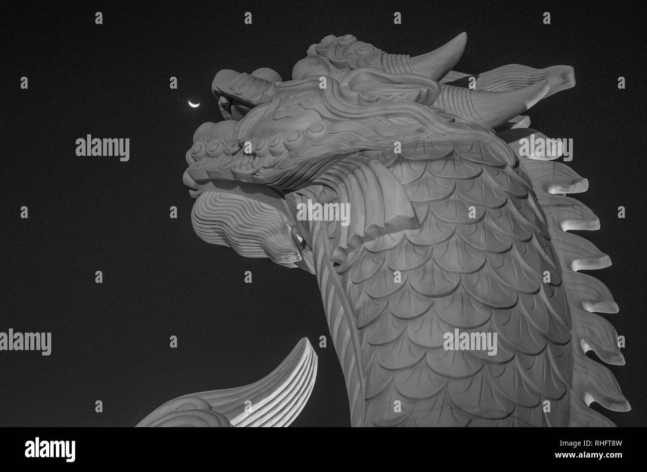 Da Nang, Vietnam : Carp-Dragon Statue  is famous place for visit in Danang City, Vietnam. - Imagen Stock Photo