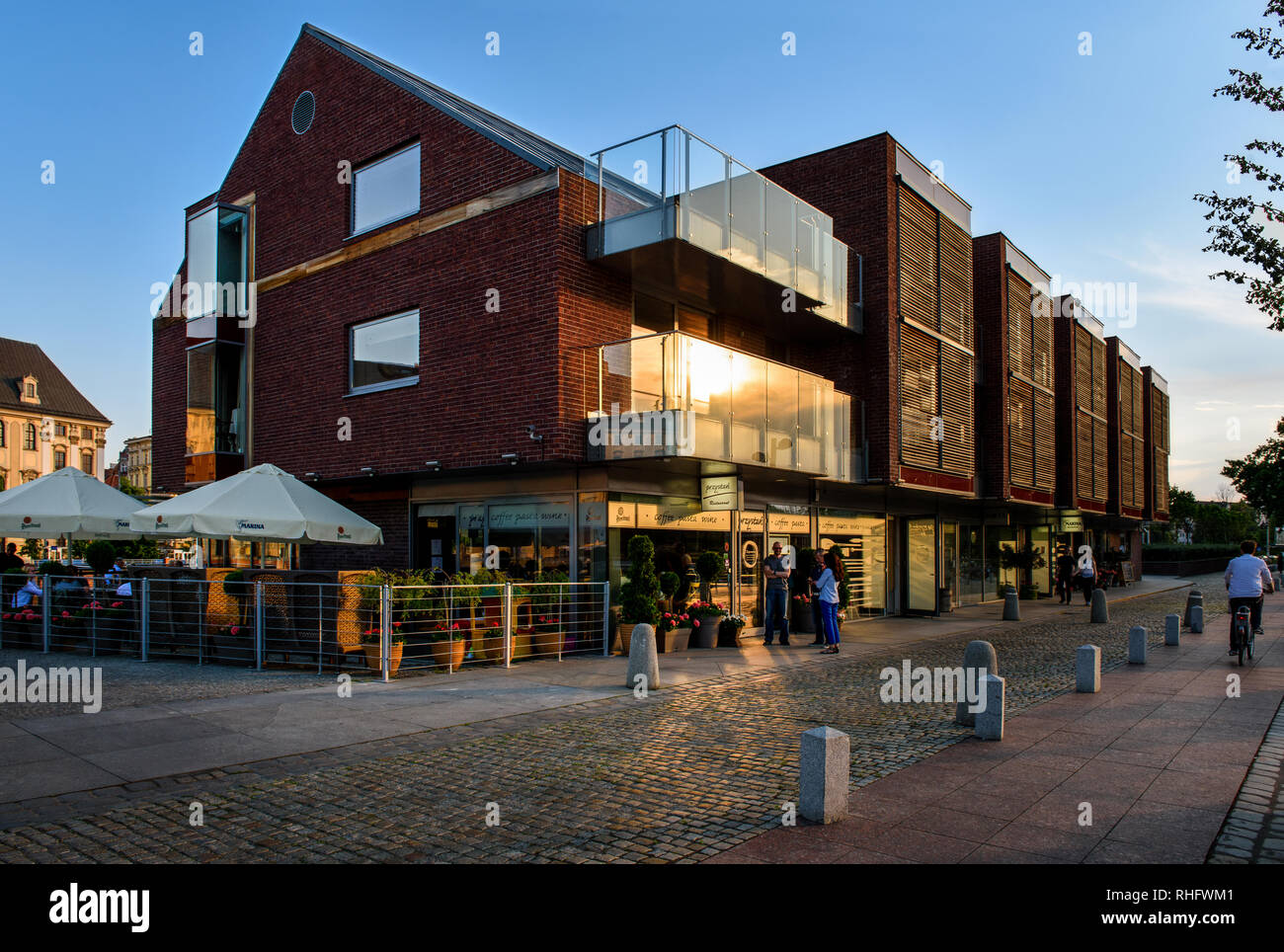 View on Marina restaurant and Przystan restaurant in Wroclaw, Poland