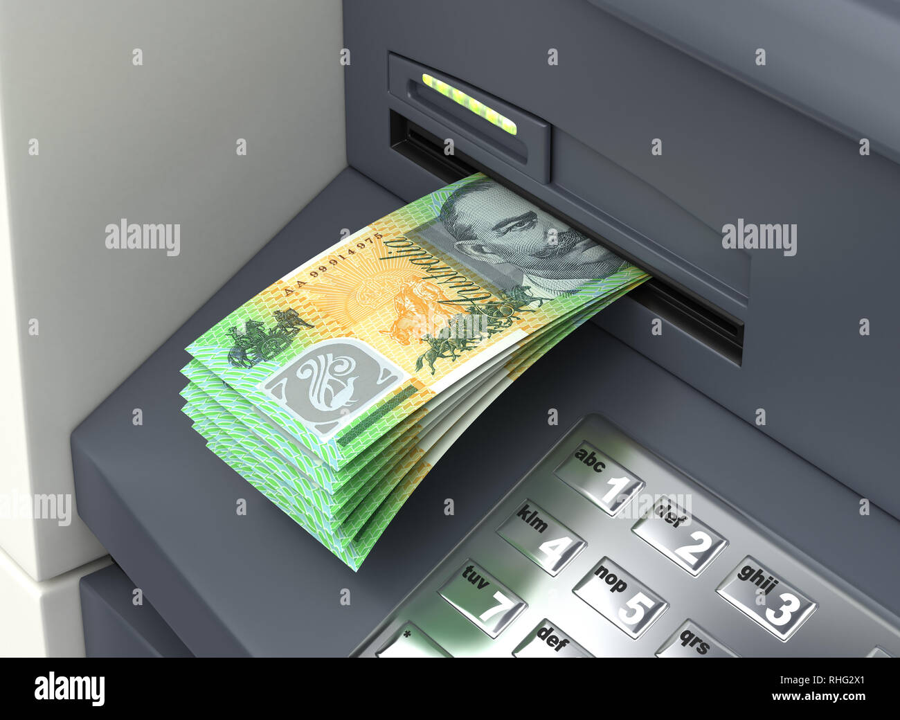 Withdrawal Australian Dollar From The ATM Stock Photo Alamy