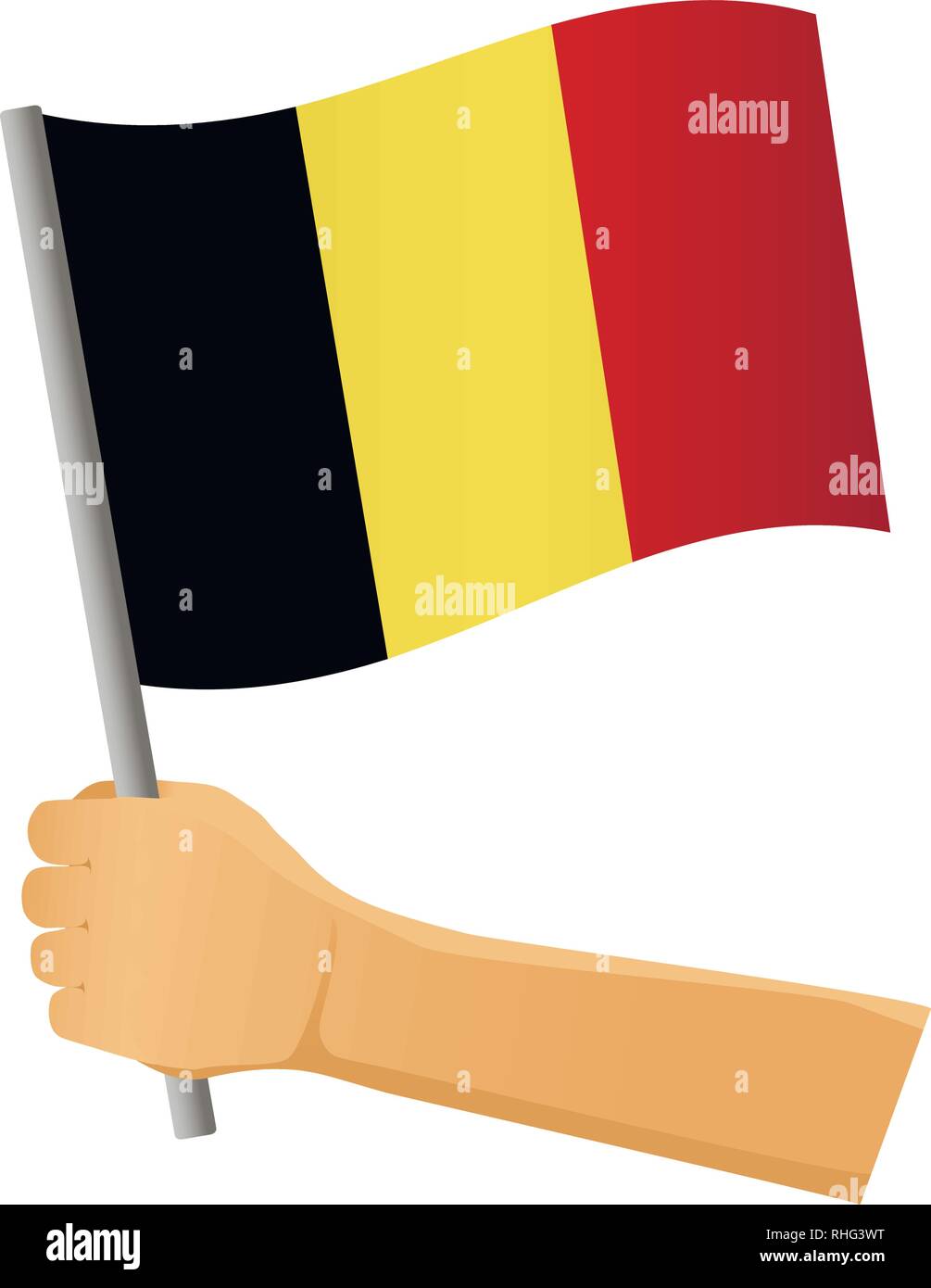 Belgium flag in hand. Patriotic background. National flag of Belgium ...