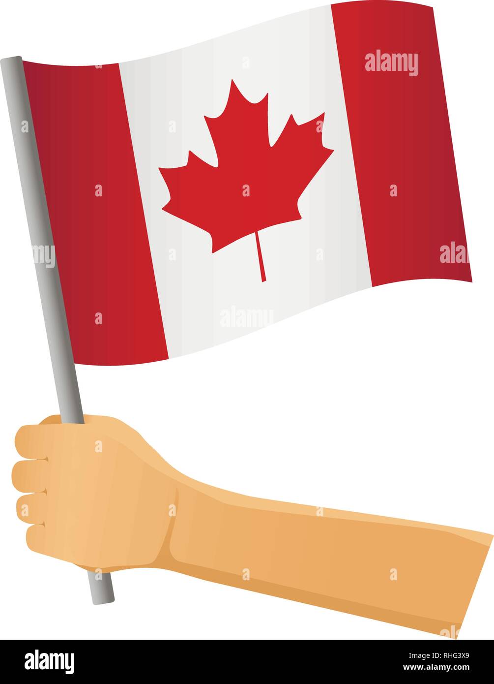 Canada flag in hand. Patriotic background. National flag of Canada vector illustration Stock Vector