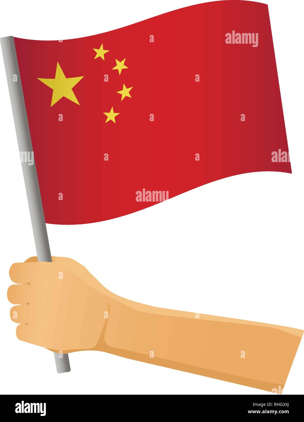 China flag in hand. Patriotic background. National flag of China vector