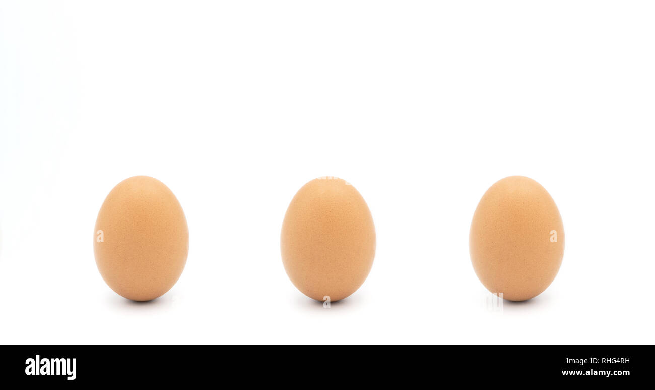 Three Eggs, isolated on white background Stock Photo