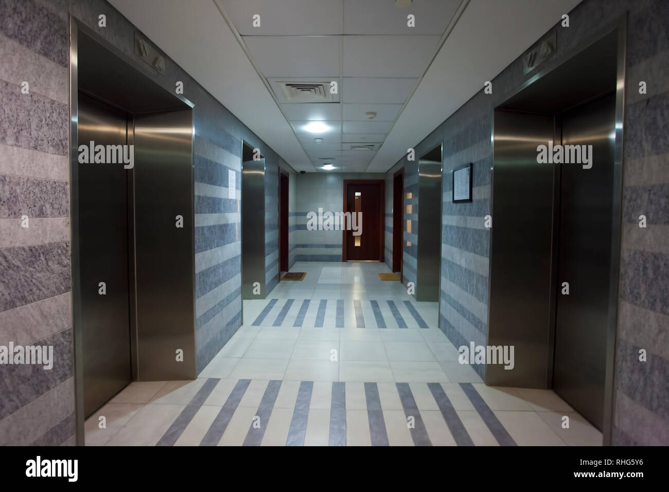 interior of elevator hall or corridor Stock Photo
