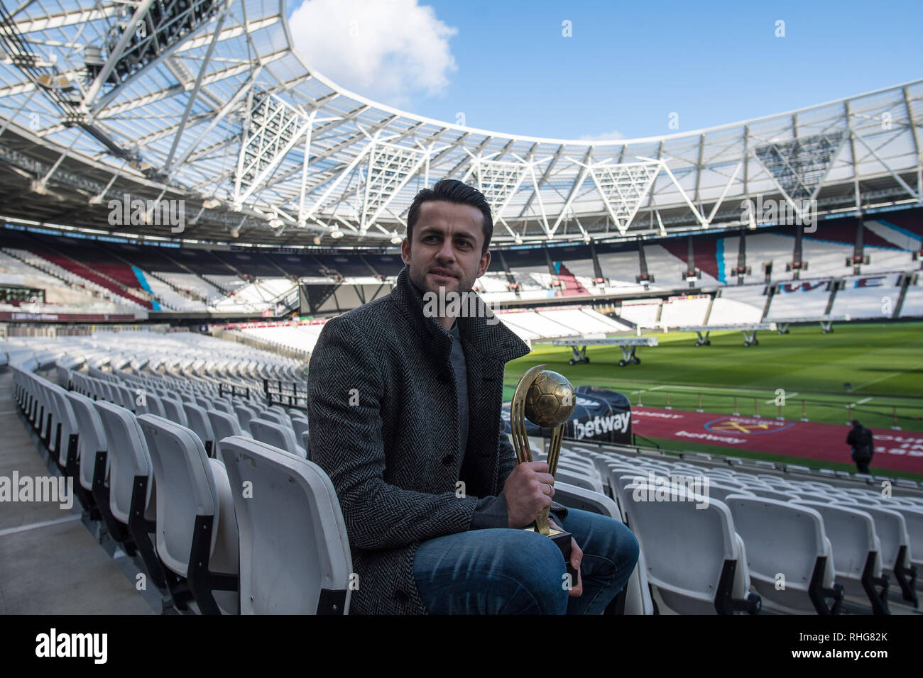London, ENGLAND - JANUARY 30: Lukasz Fabianski, polish player of the 2018 year by 'Piłka Nożna' magazine, London Stadium on January 30, 2019 in London Stock Photo