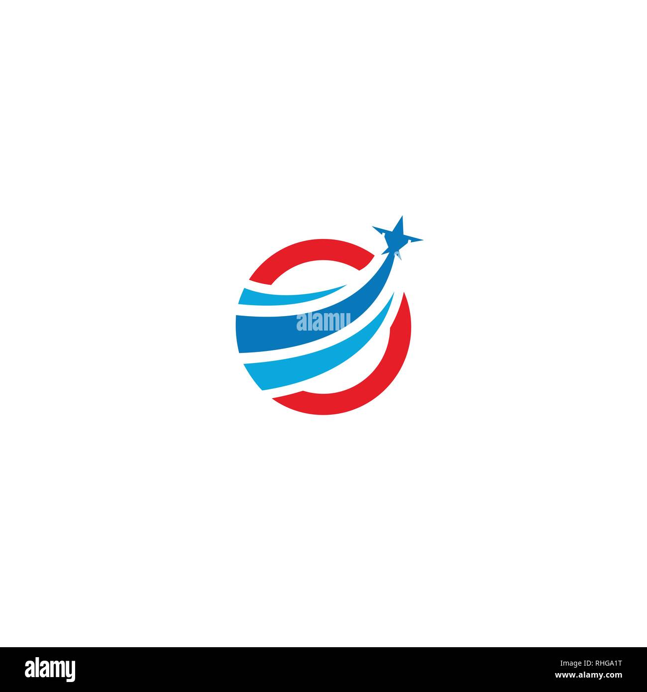 Travel logo with jet plane. Stock Vector