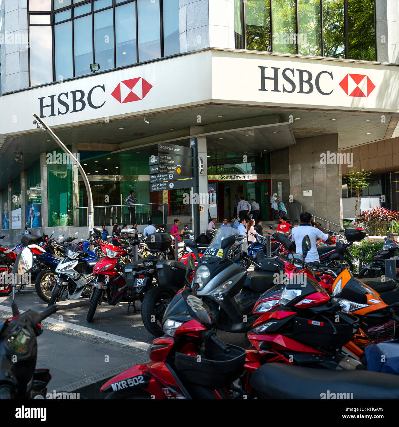 A view of the HSBC Bank headquarters building in Kuala Lumpur, Malaysia Stock Photo