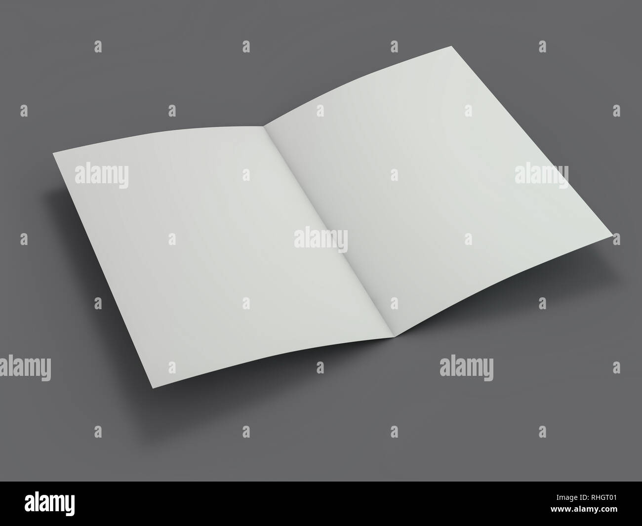 Blank Brochure magazine isolated to replace your design. 3D rendering Stock Photo