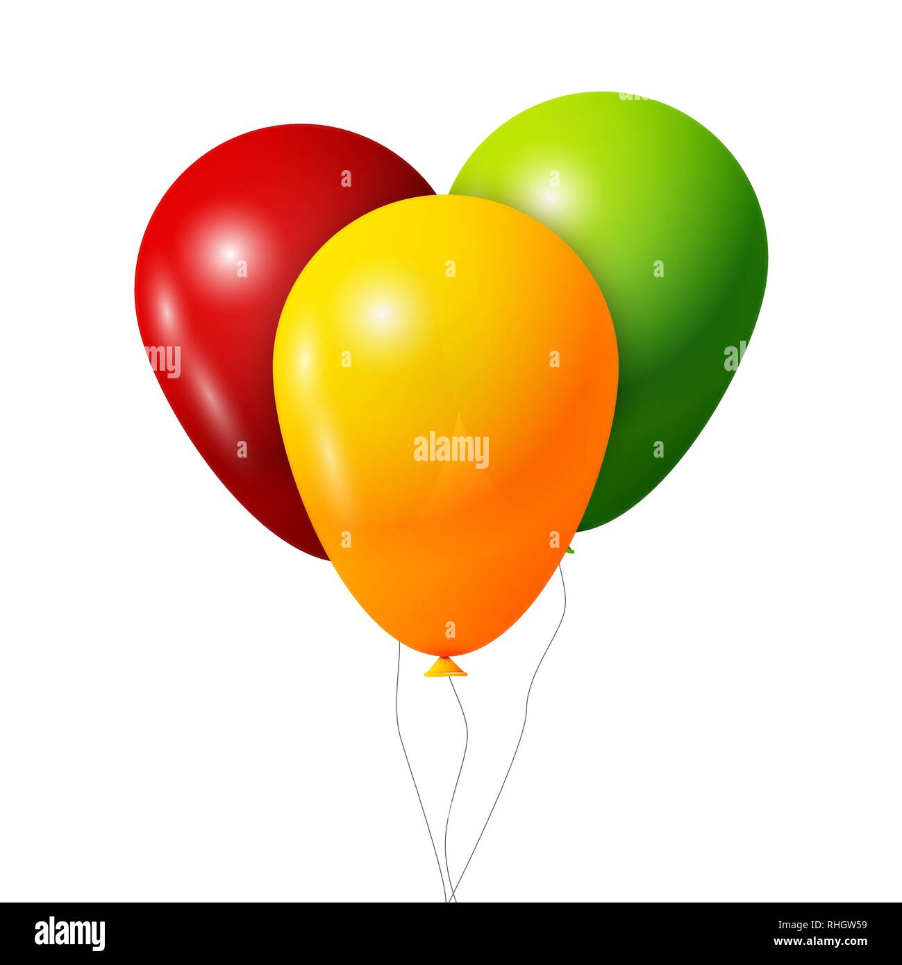 Colorful Balloons in isolated White Background. Vector illustration ...