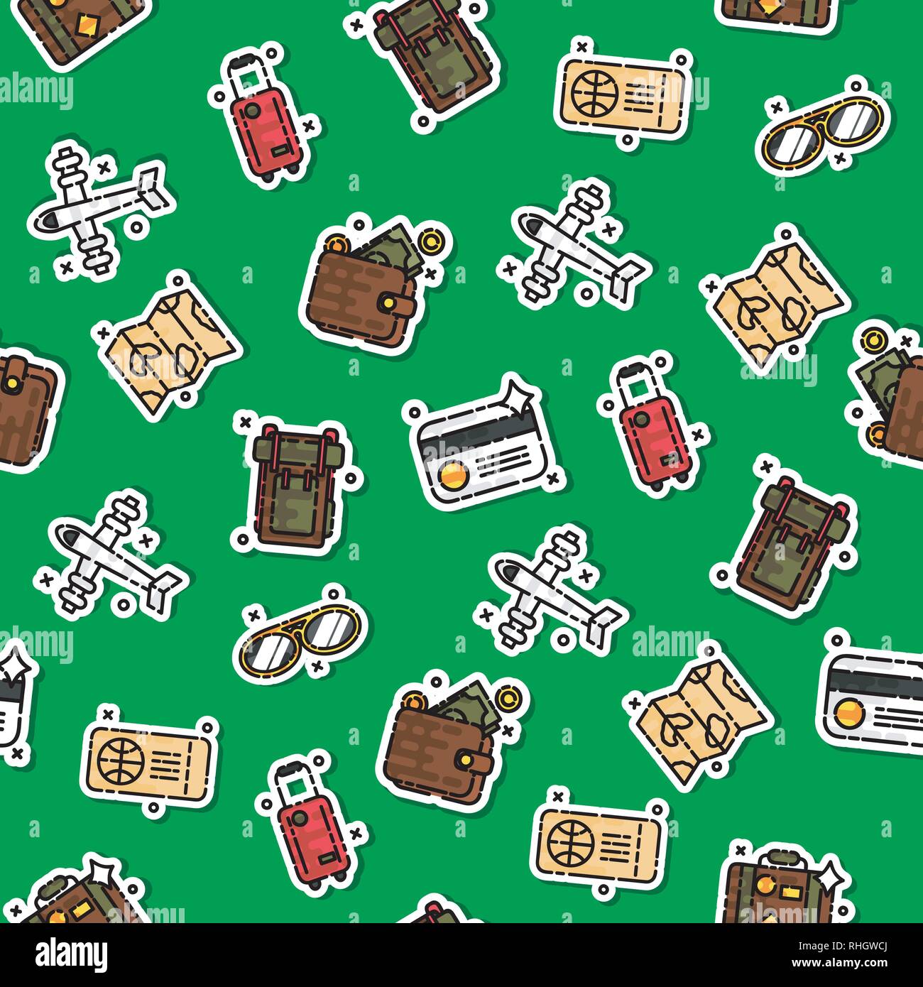 Colored traveling pattern. Vector illustration EPS 10 Stock Vector