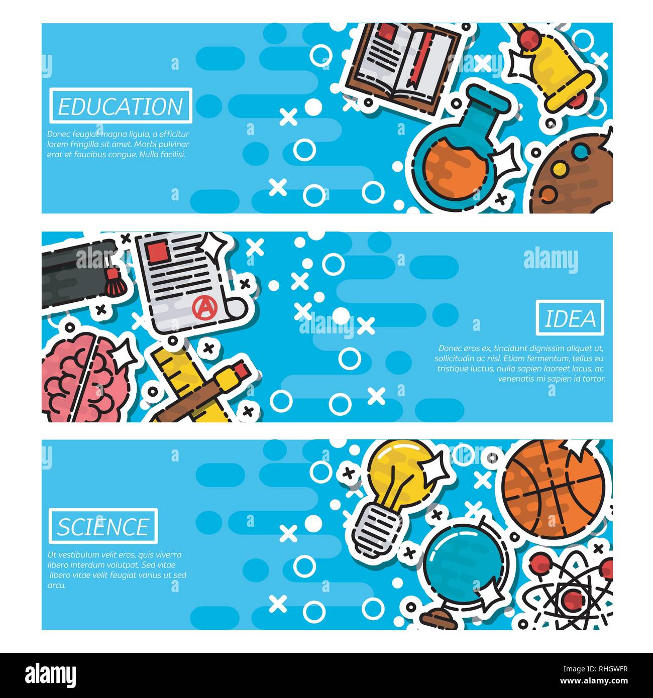 Set of Horizontal Banners about education. Vector illustration, EPS 10 ...