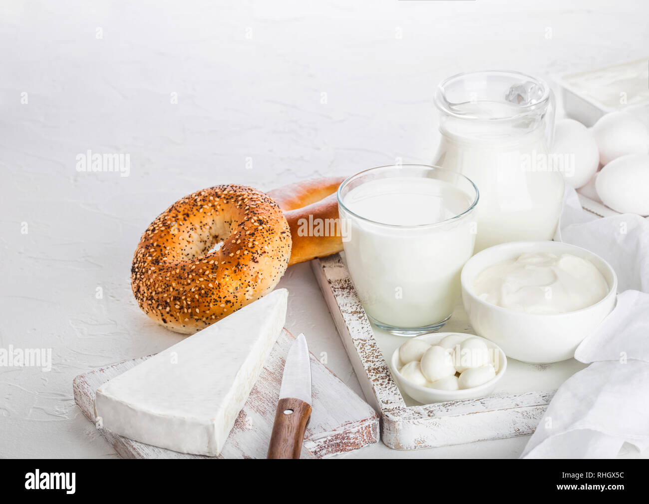 Bagels With Cottage Cheese Stock Photos Bagels With Cottage