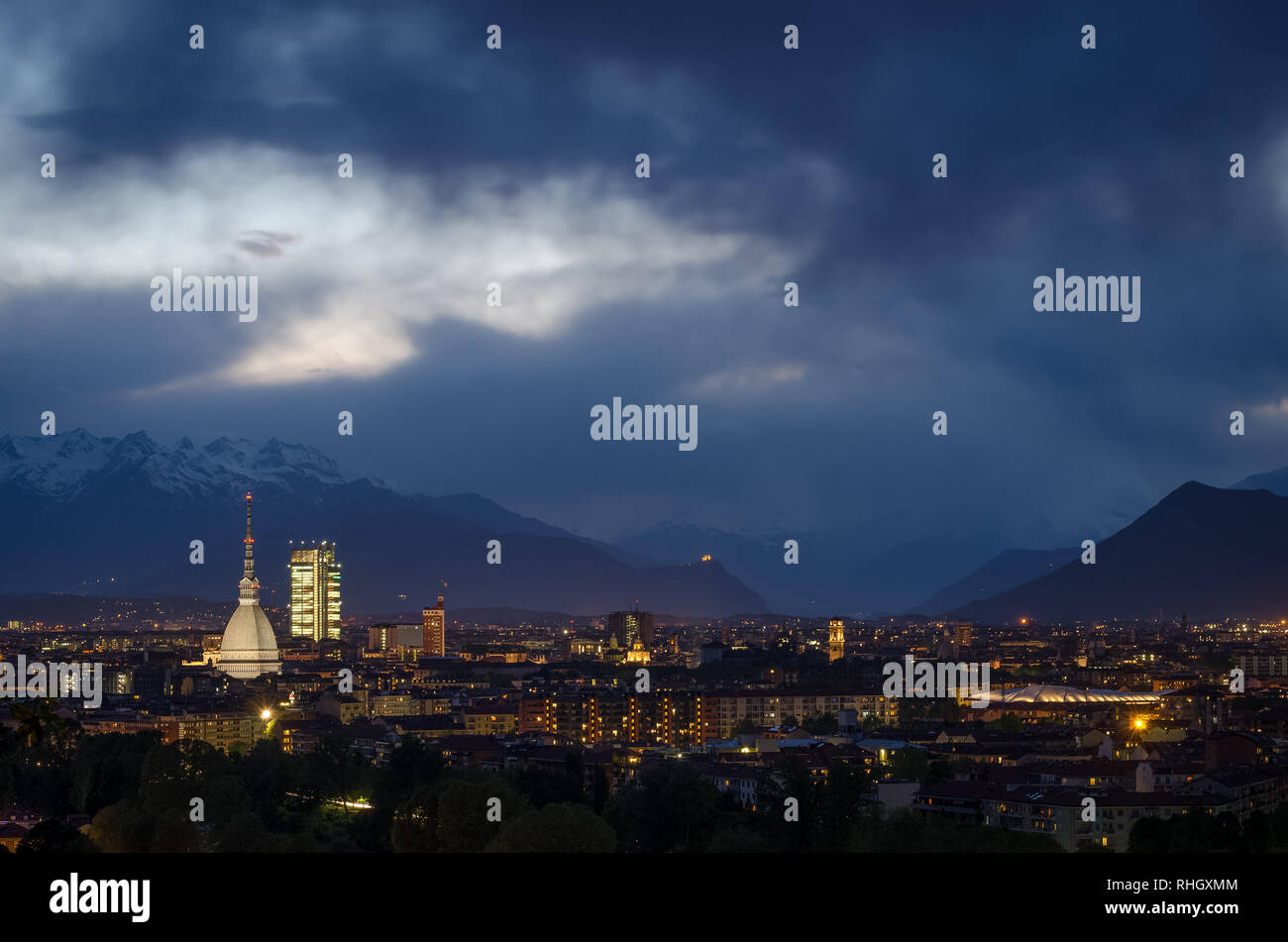 Turin skyline from the Mole Antonelliana to the Sacra di San