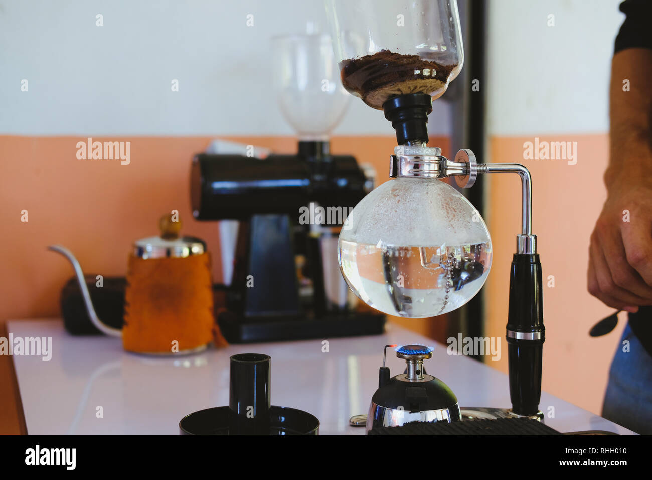 classic vacuum syphon coffee maker. alternative brewing method Stock Photo Alamy