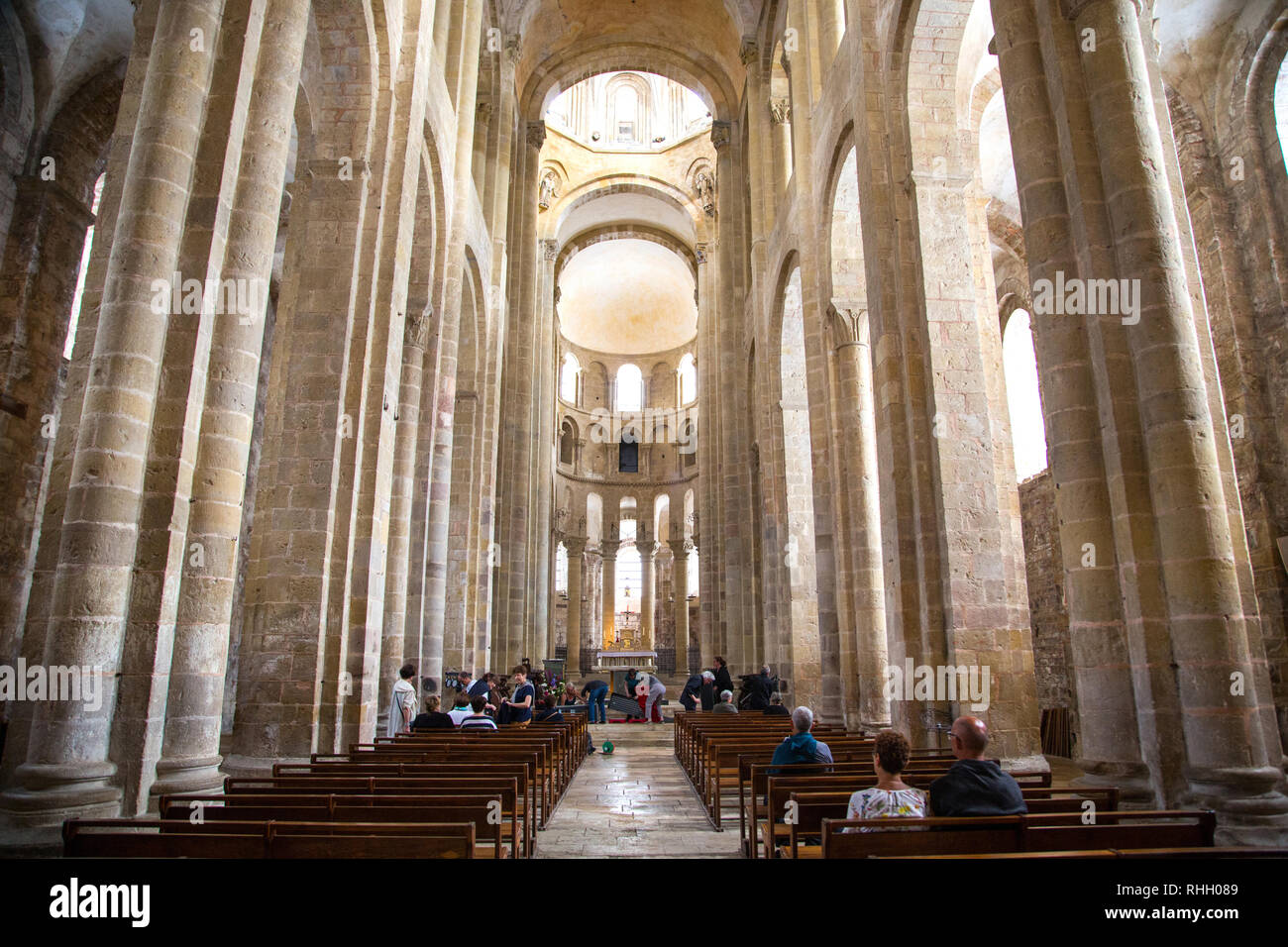 The Abbey Church of Conques France. Stock Photo