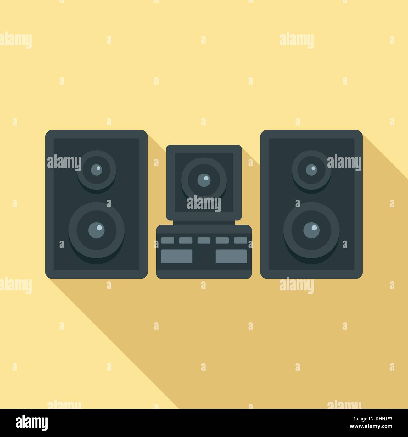 Stereo system icon. Flat illustration of stereo system vector icon for
