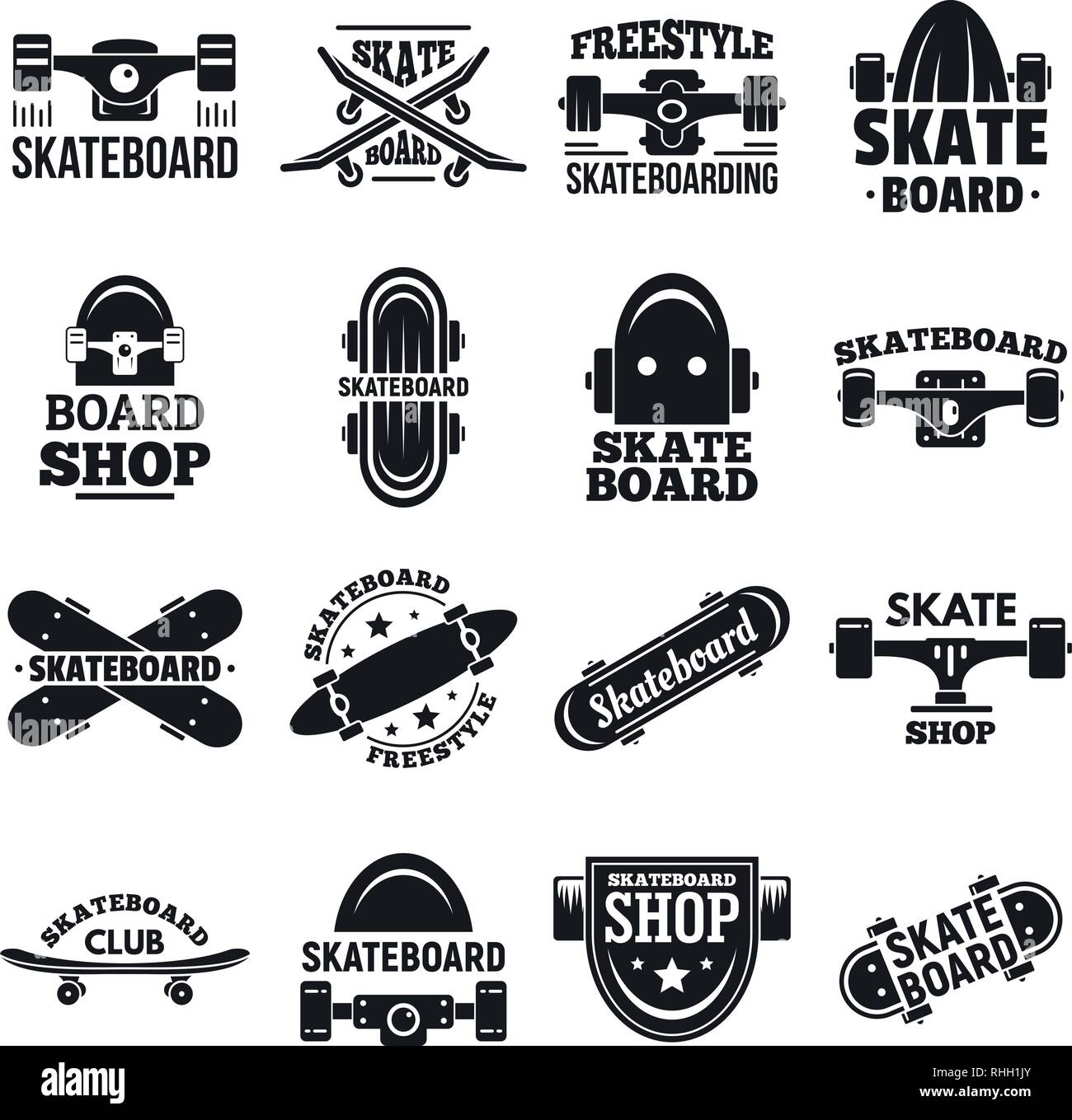 Skateboard logo set. Simple set of skateboard vector logo for web design on  white background Stock Vector Image & Art - Alamy