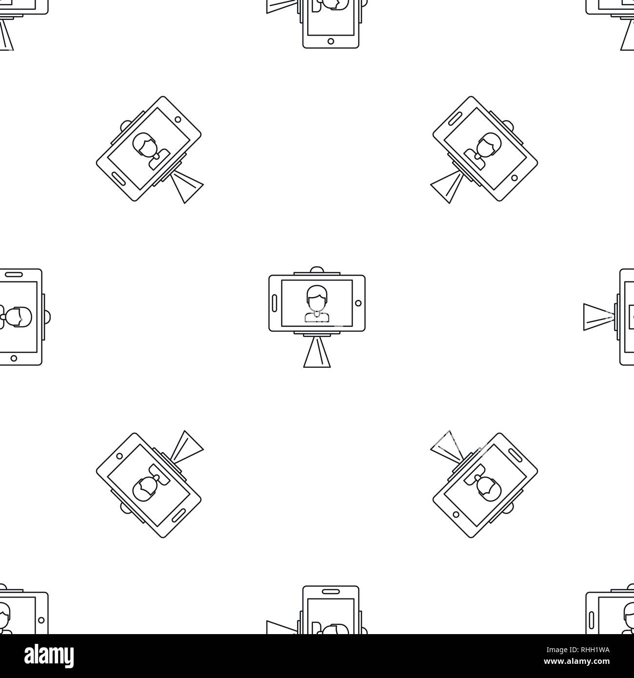 Take photo selfie stick pattern seamless vector repeat geometric for any web design Stock Vector