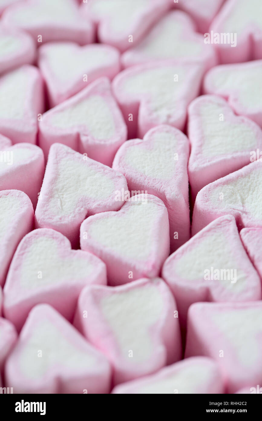 heartshaped marshmallows Stock Photo Alamy