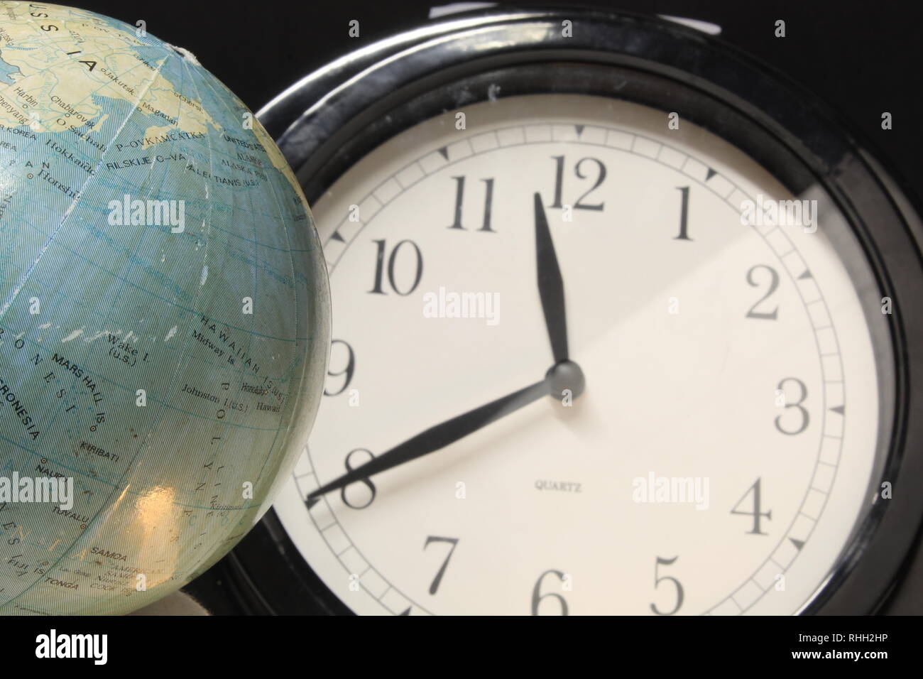 Globe and clock Stock Photo Alamy