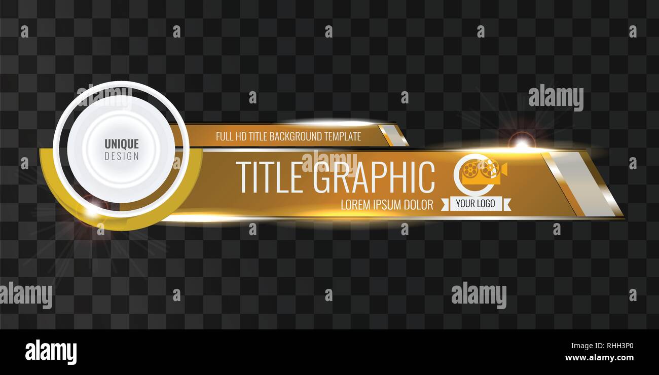 Video Headline Title Or Lower Third Template With Flow And Bokeh Lights Effect Unique Banner Design For Video Golden Color Stock Vector Image Art Alamy