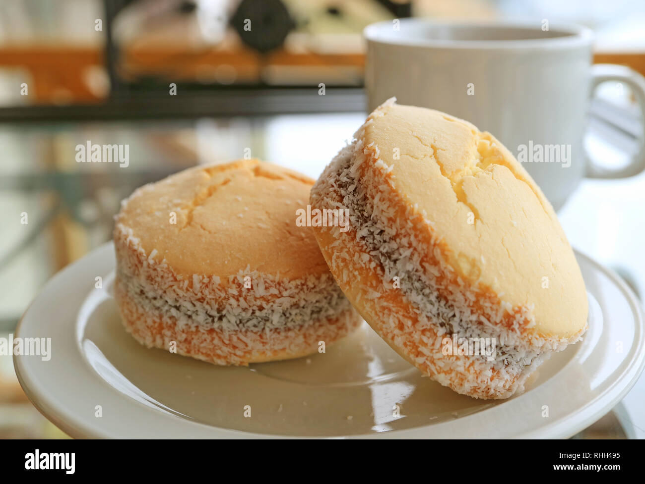 Closed up a pair of Alfajores sweets, traditional Latin American