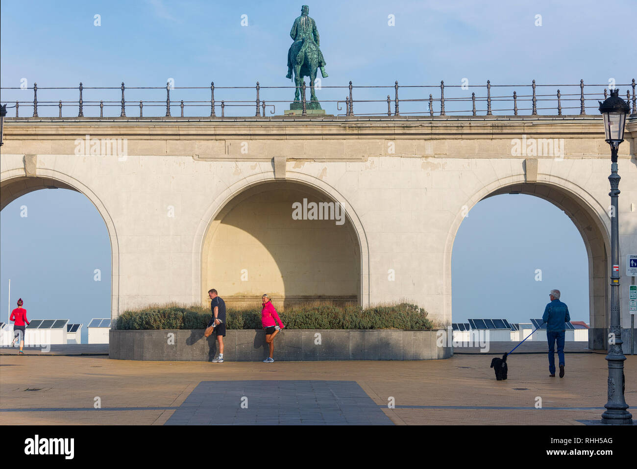 the equestrian statue of King Leopold II in Ostend, Belgium Stock Photo